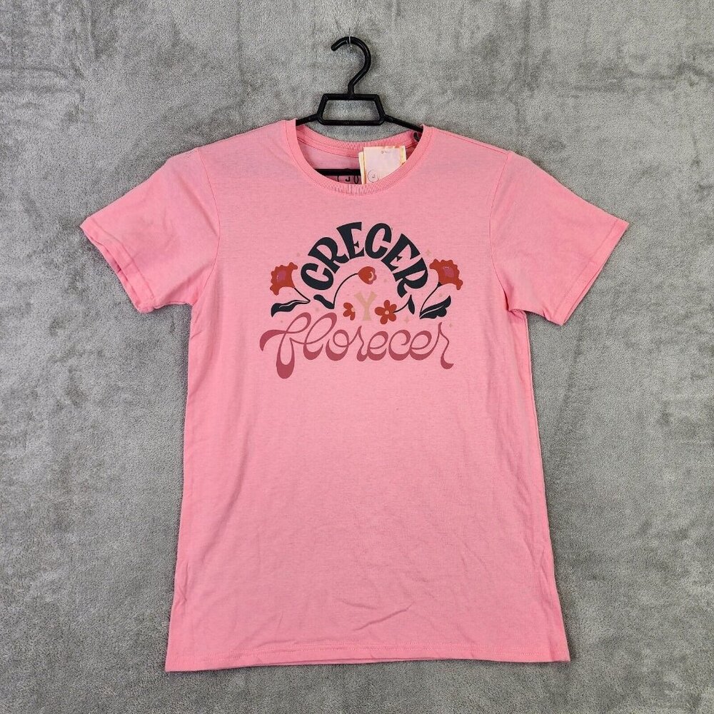 Unisex Pink Shirt JZD Gender Inclusive Short Sleeve Latino Heritage Month S